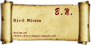 Biró Minna névjegykártya